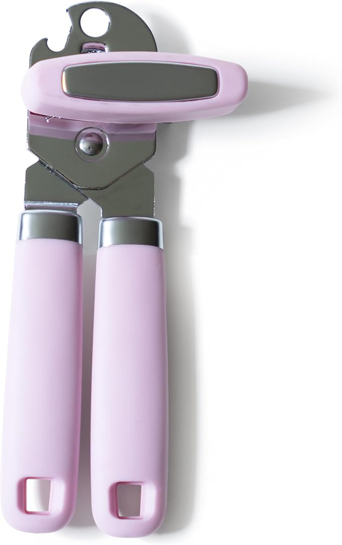 Professional Grade Handheld Manual Multifunction Can Opener & Bottle Opener With Magnet Heavy Duty and Smooth Handle With Comfortable Grip - Pink - EEF Group