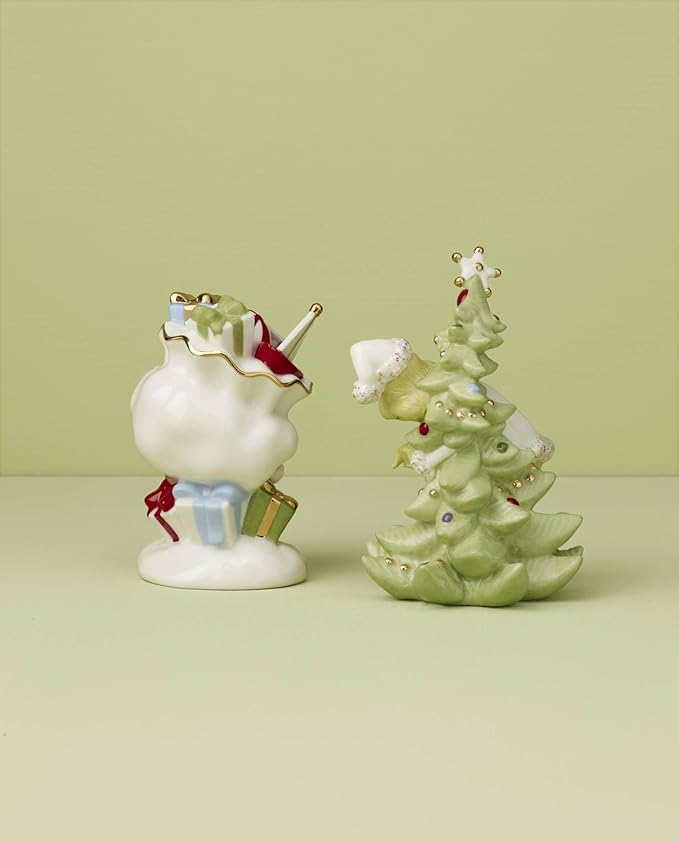Lenox 896340 Merry Grinchmas Salt & Pepper Set, 2-Piece, Green, Christmas & Holiday Hosting