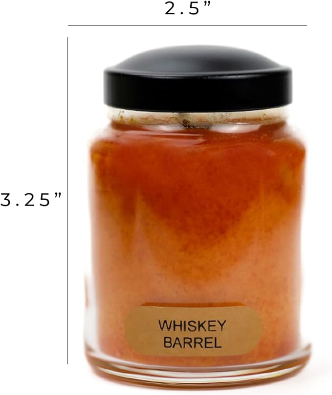 A Cheerful Giver - Whiskey Barrel - 6oz Baby Scented Candle Jar with Lid - Keepers of The Light - 35 Hours of Burn Time, Gift for Women, Brown