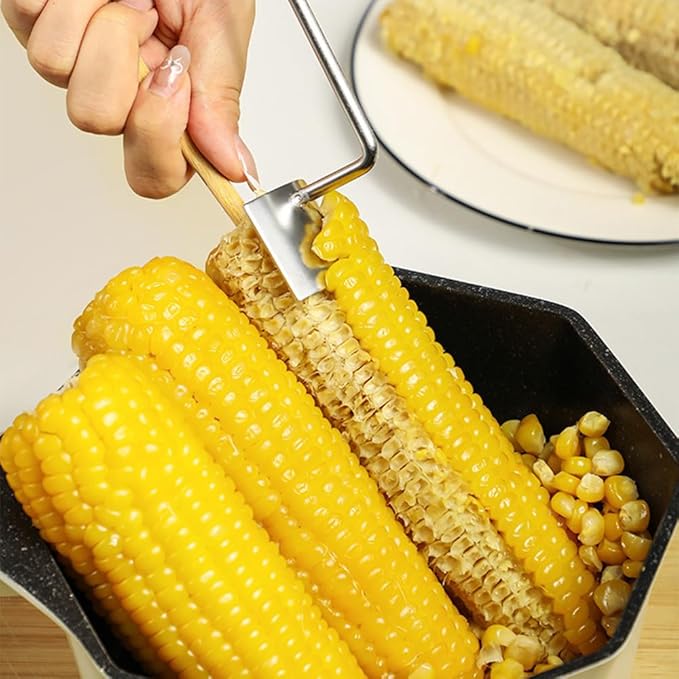 Easy Clean Corn Cob Peeler, 2026 Upgraded Long Handle Stainless Steel Upgrade Corn Stripping Tool for Home Kitchen Gadget (2)