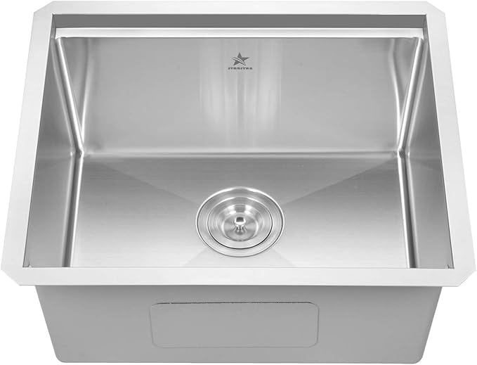 STARSTAR Workstation Ledge Undermount Single Bowl 304 Stainless Steel Kitchen Sink, With Grid, Colander, Cutting Board (23 x 19)
