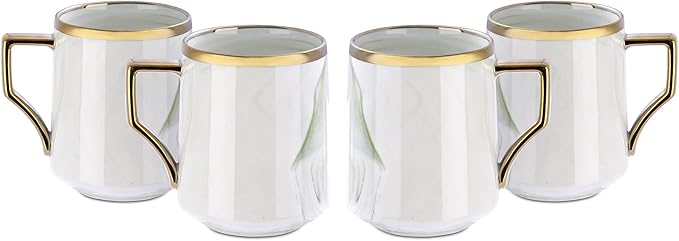 Fine China Artisan Marbled 20pc Dinner Set, Green with Gold Line
