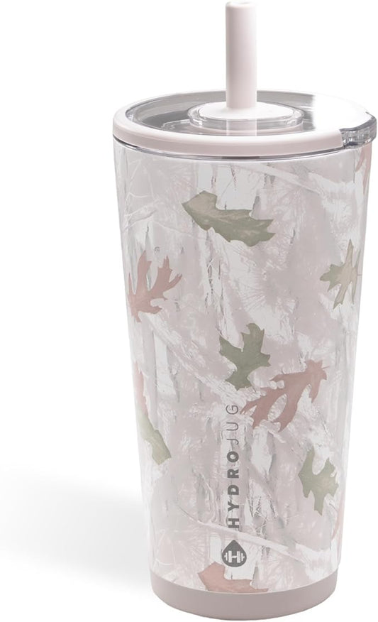 HydroJug Everyday Tumbler 20 oz – Ceramic-Lined Insulated Tumbler with Straw and Soft-Touch Lid, Cup Holder Friendly, Double-Wall Vacuum Insulation, Reusable Travel Cup – Camo