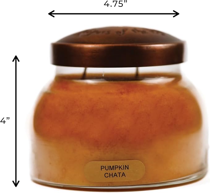A Cheerful Giver - Pumpkin Chata Mama Scented Glass Jar Candle (22oz) with Lid & True to Life Fragrance Made in USA