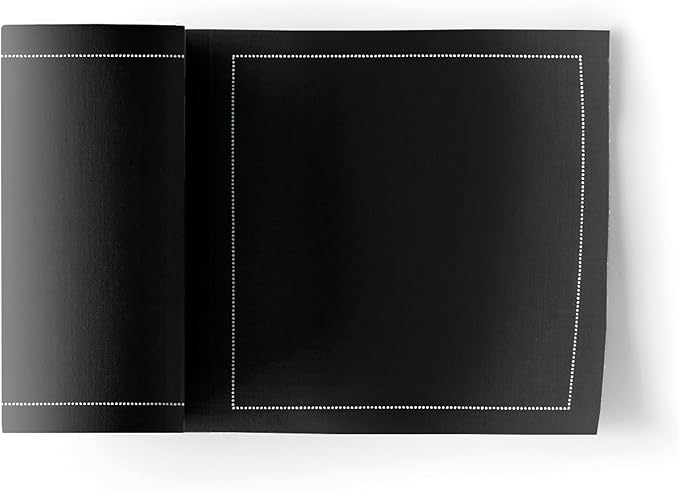 Cotton Cocktail Napkin - 4.3 x 4.3 in - 50 units per roll - Black