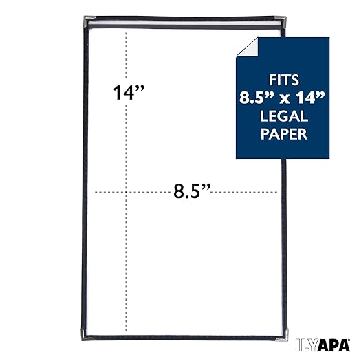 Ilyapa 30 Pack of Menu Covers 8.5 x 14 Inch Paper - Single Page, 2 View, Double Stitched Sleeves 8.5 x 14 Inches, Two Clear Viewing Surfaces
