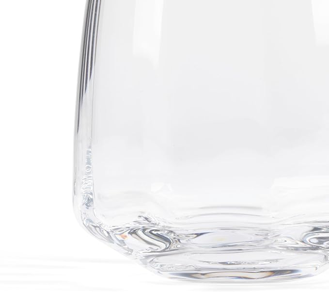 Larder & Vine Crystalline Glassware Tumbler Set, Artisan Drinkware for Cocktails, Water, Whiskey or Spirits, Handmade in Poland (Cafe Tall)