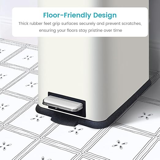 8 Gallon Slim Stainless Steel Trash Can with Step-on Lid, Narrow Space-Saving Kitchen & Bathroom Garbage Bin, White Metal Step Pedal Trash Can for Home, Office, Dorm