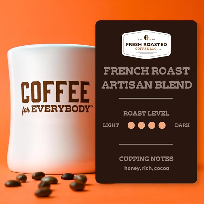 Fresh Roasted Coffee, French Roast, Dark, 24 Pods for K Cup Brewers