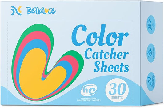 Catcher Sheets for Laundry 30 Count, Dye Catcher to Prevent Color Runs, Grabber Sheets for Home, Apartment, Dorm, Hotel