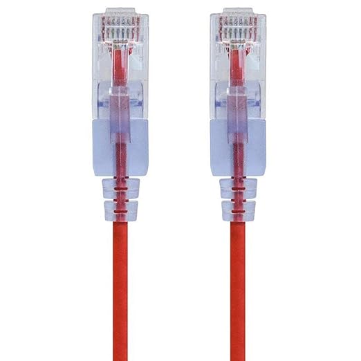 Monoprice Cat6A Ethernet Patch Cable - 3 Feet - Red (5 Pack) Snagless RJ45 550Mhz UTP Pure Bare Copper Wire 10G 30AWG - SlimRun Series