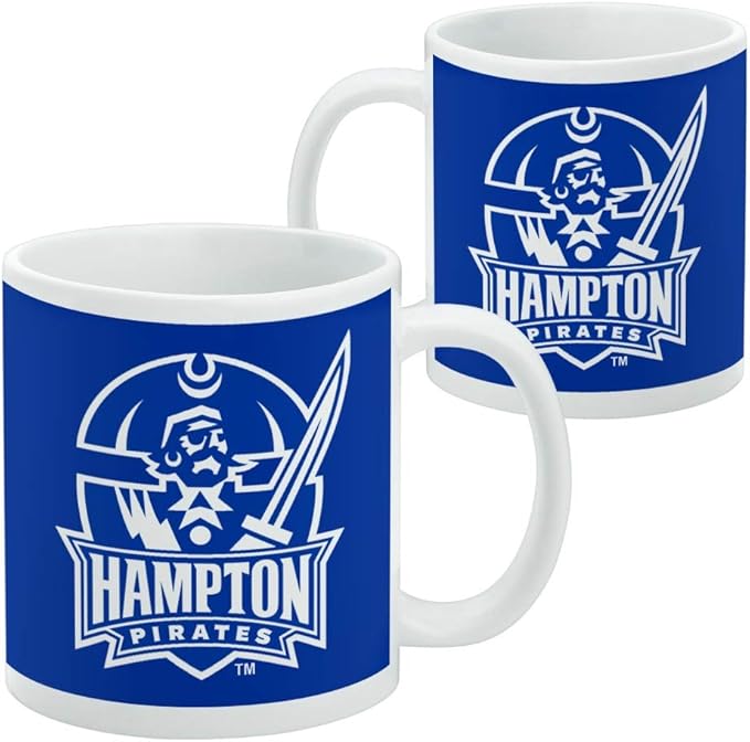 Hampton University Pirates Logo Ceramic Coffee Mug, Novelty Gift Mugs for Coffee, Tea and Hot Drinks, 11oz, White