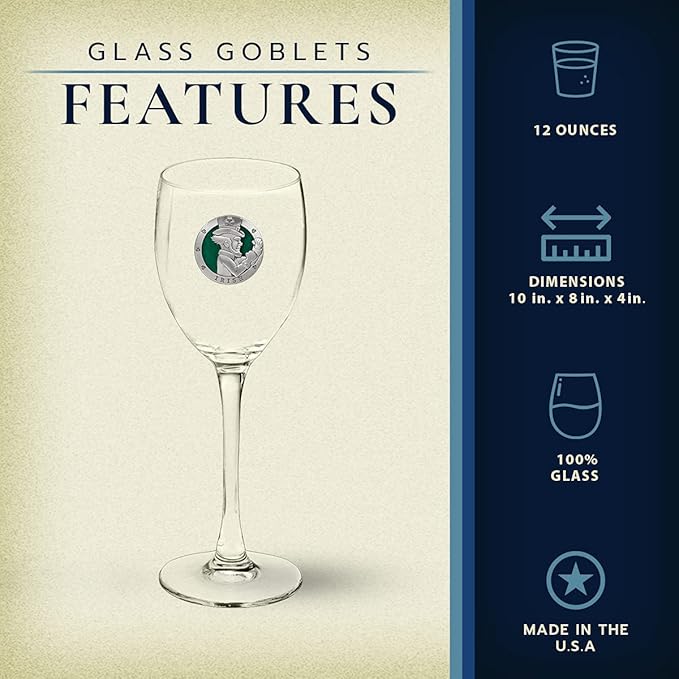 Heritage Pewter Irish Fighter Glass Goblets – Set of 2 | 12 OZ Goblet Wine Glasses | Expertly Crafted Pewter Glass