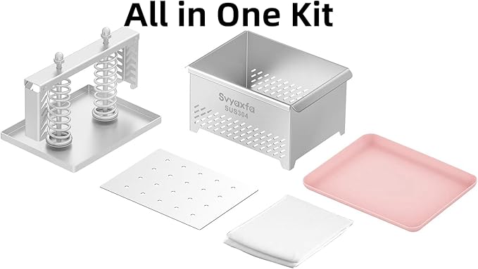 Tofu Press Stainless Steel Tofu Press Paneer Maker - Cheese Press Prensa Para Queso for Homemade Tofu, Paneer，Easy to Use and Clean, Tofu Press Dishwasher Safe, BPA Free Food Strainer
