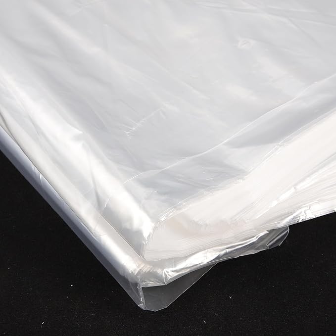 Sosoport 50pcs Clothing Storage Bags Transparent Garment Covers PE Thickened Dustproof Hanging Suit Covers with Hanger for Clothes
