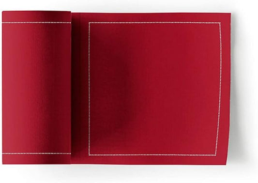 MY DRAP Cocktail Napkins, Reusable Cotton Napkins Roll 4.5 x 4.5 in (100 Napkins, Lipstick Red)