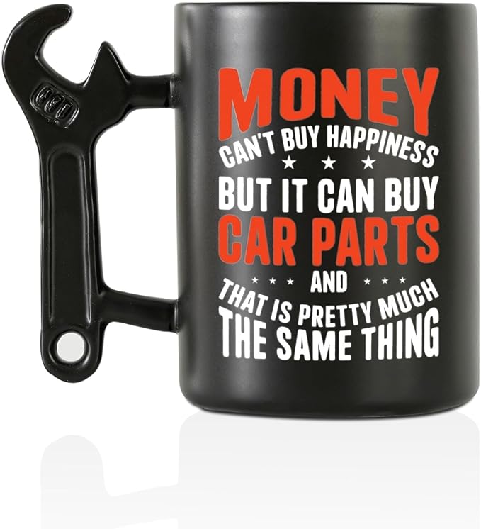 Onebttl Car Gifts For Men, Women, Dad, Mechanic - 13.5oz/400ml Ceramic Wrench Coffee Mug - Money