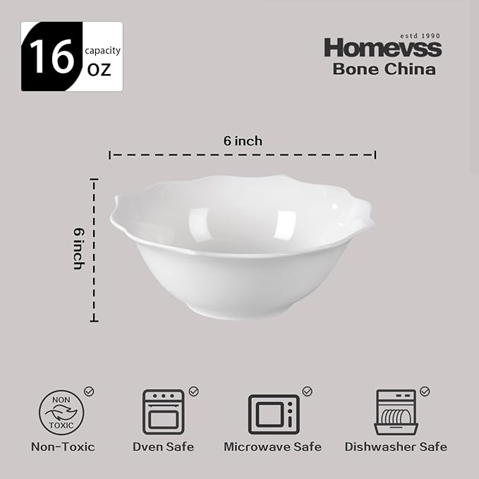 HomeVss, New Bone China Dinnerware Set, Embossed Lotus Design, 40pc Set