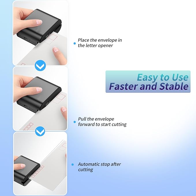 Rechargeable Electric Letter Opener - Automatic Letter Opener Envelope Slitter, Electric Envelope Opener, Letter Opener Envelope Slitter for Universal Mail and Envelopes