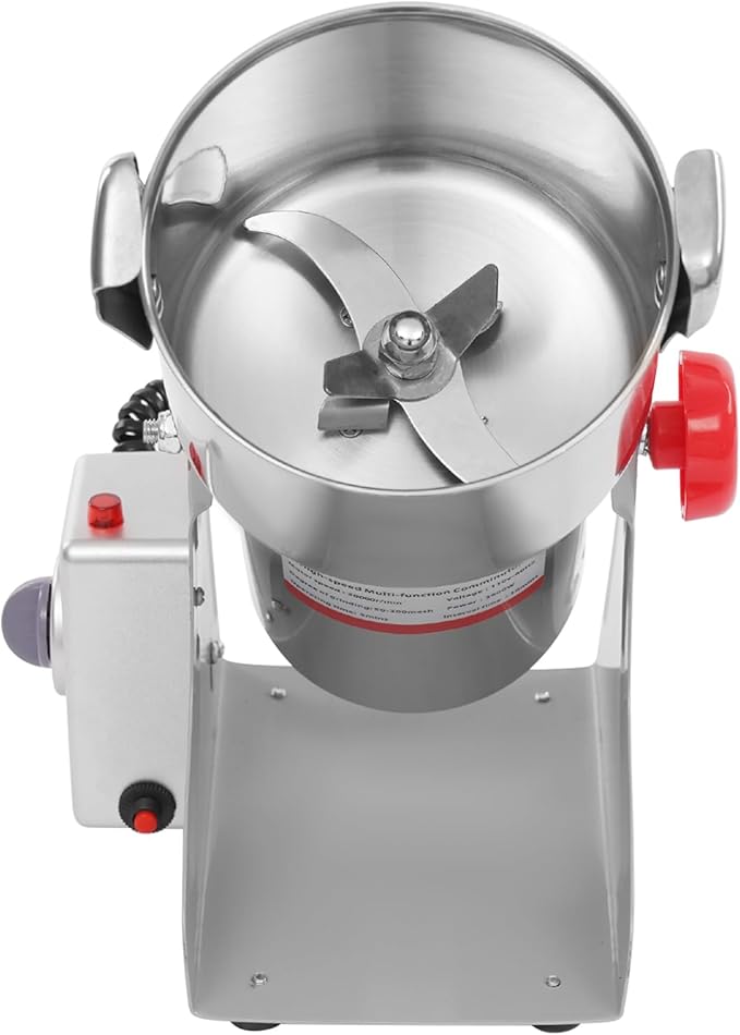 1000g Electric Grain Mill Grinder with High-pressure Cover, High Speed 3600W Commercial Grinders, Stainless Steel Machine for Dry Grains, Coffee, Corn(1000g/2.2lbs -B)