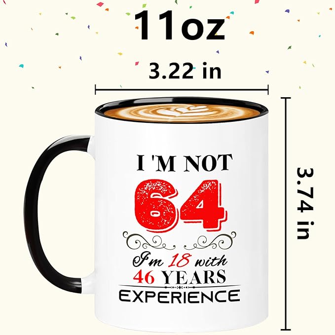 1961 64th Birthday Mug for Women Men, Turning 64 Year Old Birthday Gifts for Mom, Dad, Grandma, Grandpa, Wife, Husband, Daughter, Sister, Best Friends, Coworkers, Her, Him, 11oz Coffee Cup