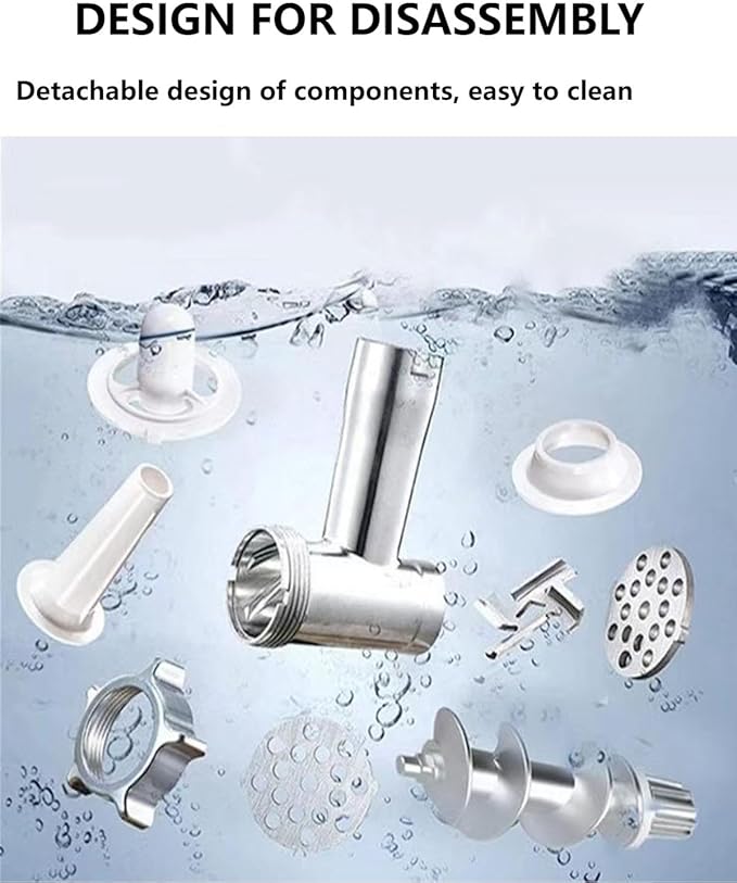 Electric Meat Grinder, Multifunctional Household Food Processing Machine, Stainless Steel White