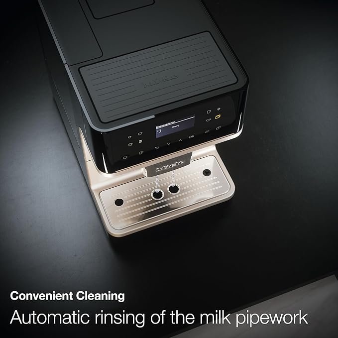 Miele CM 6160 MilkPerfection Automatic Wifi Coffee Maker & Espresso Machine Combo, Obsidian Black - Grinder, Milk Frother