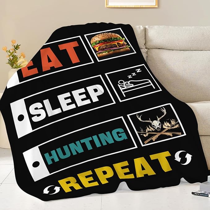 Hunting Blanket Gifts for Men Dad Hunters Throw Blankets Cozy Plush Fleece Deer Decor Flannel Fuzzy for Couch Chair Bed 80"X60"