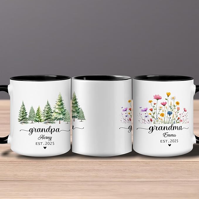 Personalized Dad to Papa Mug - Custom Est Year Coffee Cup for New Grandpa - First Time Grandfather Gift - Custom Grandparent - Keepsake Mug for Him