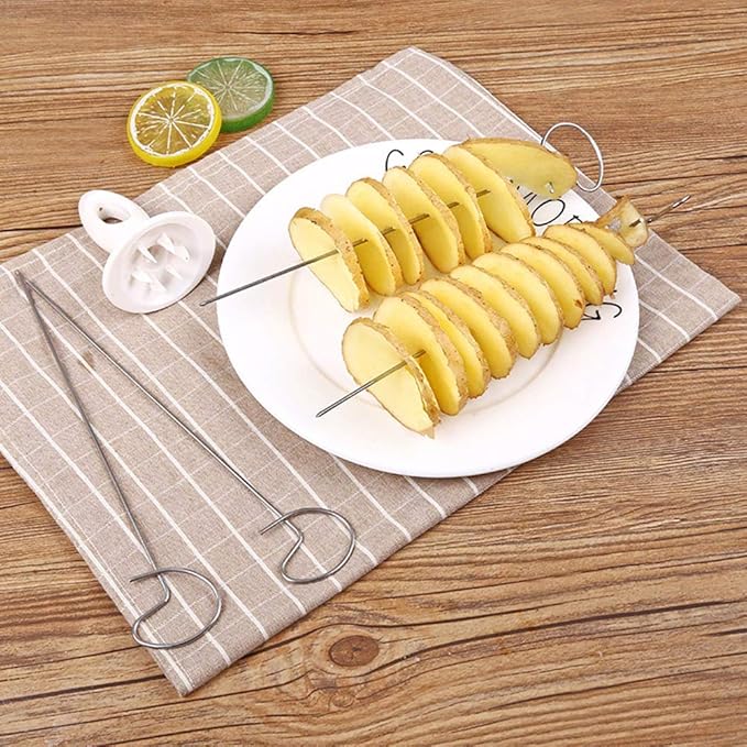Tornado Spiral Potato Cutter, DIY Manual Vegetable Spiralizer Grater Peelers Slicers Mandolines
