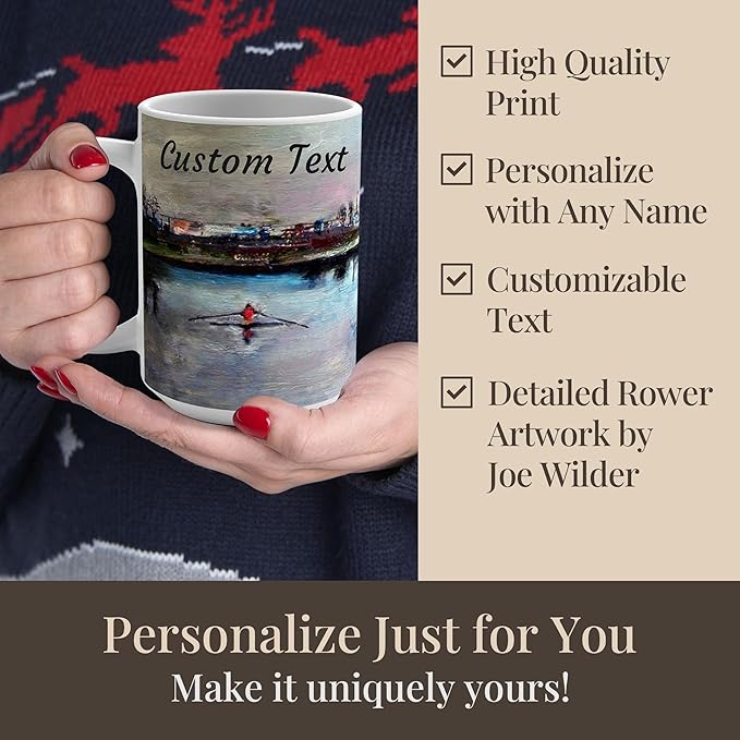 Rowers Mug - 15oz Ceramic Coffee Cup - Personalized Rowing-Themed Gift, Lead & BPA Free, Ideal Rowing Gift for Coaches, Teams & Enthusiasts