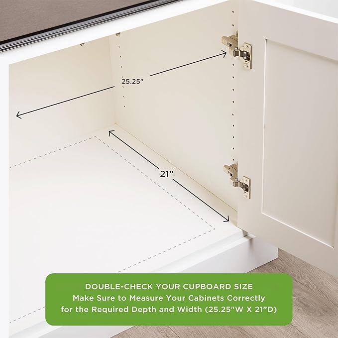 HOLD N’ STORAGE Heavy-Duty Premium Collection Pull Out Cabinet Organizer - Wooden Cabinet Drawer Slide Outs (Wood, 24 Inch)
