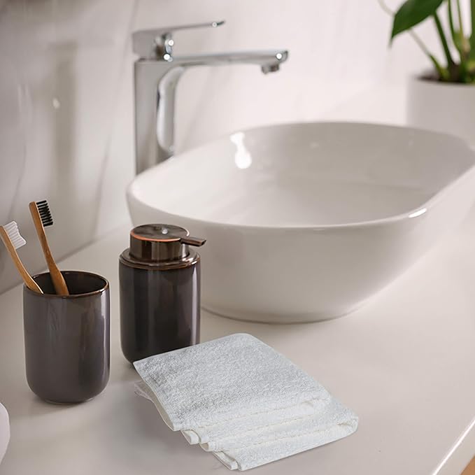 Softolle 100% Cotton Washcloths 60 Pack (12x12 Inches) Soft, Highly Absorbent Washcloth, Face Towels, Wash Cloths for Face, Ring Spun, Bulk Pack (White)