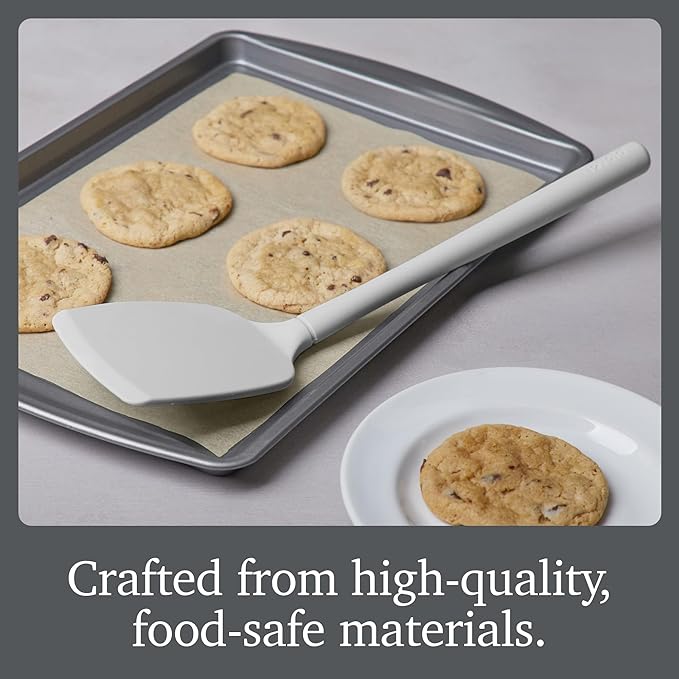 Tovolo Silicone Kitchen Utensils Set of 5 Solid Turner Spoon Pasta Claw Ladle and Scoopula Oyster Gray Silicone Cooking Utensil Set Dishwasher Safe Heat Resistant BPA Free Non Toxic Utensil Set