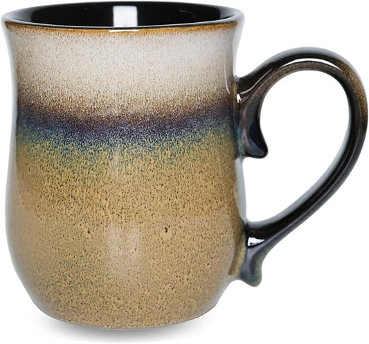 Bosmarlin Large Ceramic Coffee Mug, 20 Oz, Big Tea Cup for Office and Home, Dishwasher and Microwave Safe(20 Oz, Walnut)