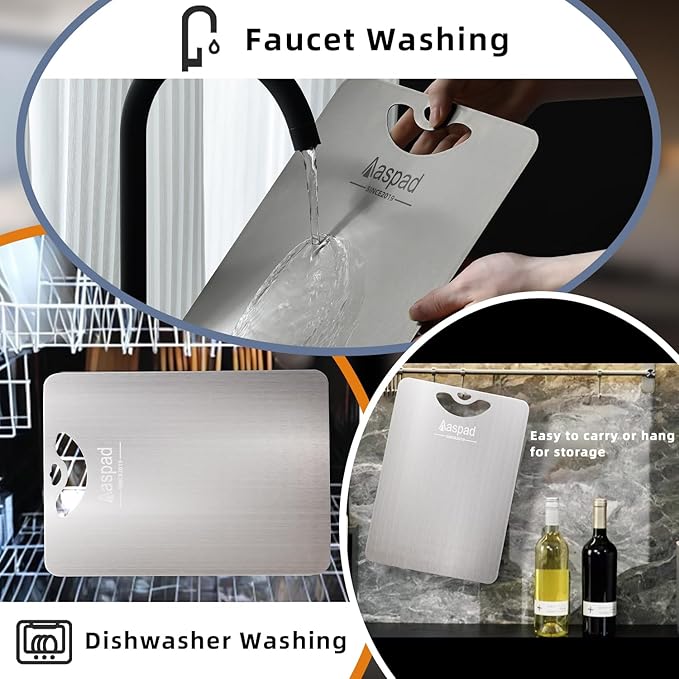 Titanium Cutting Board for Kitchen Essential Lightweight Portable Meat Fruit Metal Chopping Board Kitchenware Utensils Gadgets Suit for Home Cooking Outside Camping Picnic