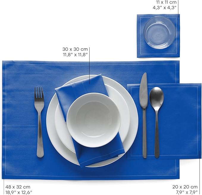 Cotton Cocktail Napkin - 4.3 x 4.3 in - 50 units per roll - Royal Blue