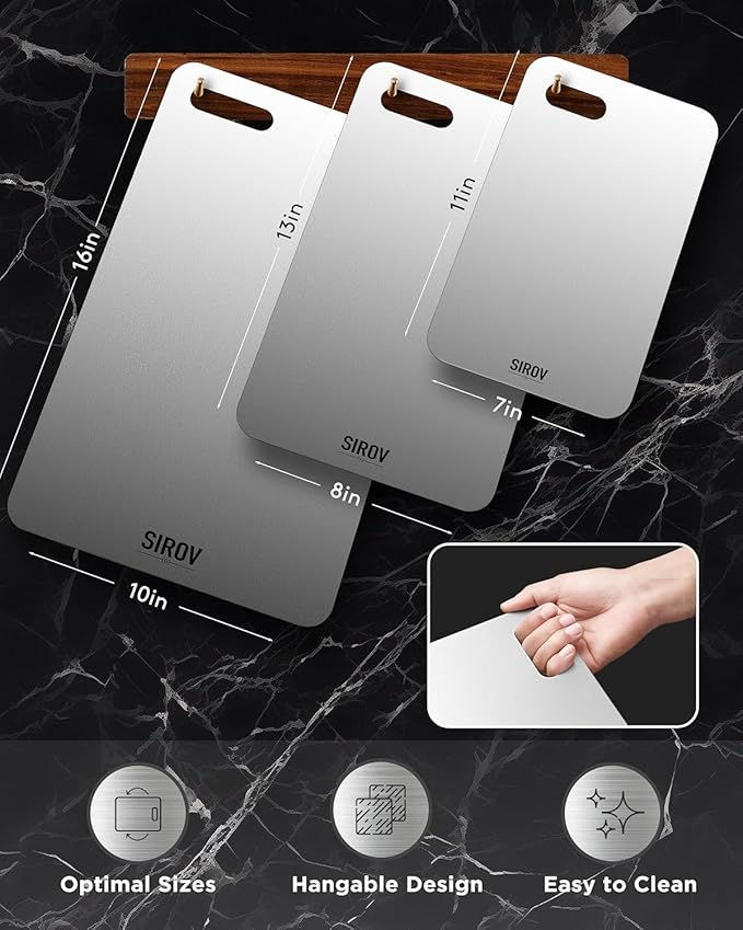 Katuchef Titanium Cutting Board for Kitchen, 100% Pure Titanium Cutting Board Food Grade,Non Toxic chopping board, Dishwasher safe, Easy to Clean Large Size, 15”x9.6”