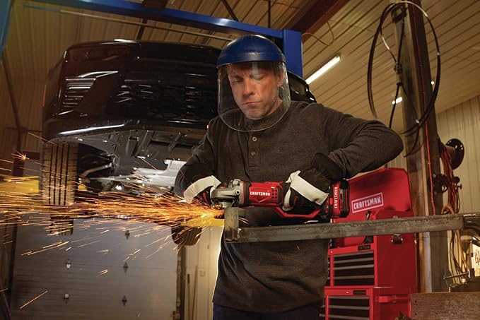 CRAFTSMAN V20 Cordless Angle Grinder Tool Kit, 4-1/2 inch, Battery and Charger Included (CMCG400M1)