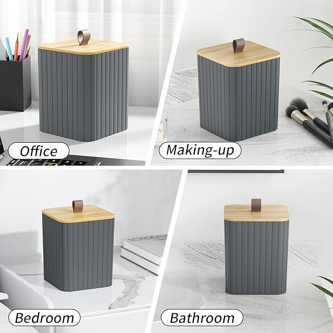 Bathroom Accessory Set - Grey Bathroom Set, 27PC Bathroom Accessories Set, Bathroom Sets with Shower Curtain and Rugs, Mini Trash Can, Toilet Brush, Trash Can & Soap Dispenser