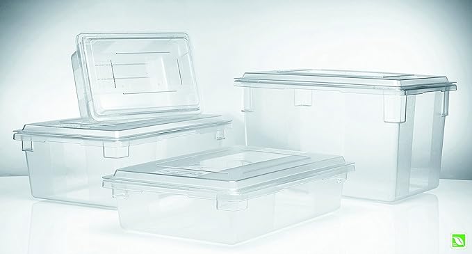 Rubbermaid Commercial Products Food Storage Box/Tote, 5 Gallon, Clear, for Restaurant/Kitchen/Cafeteria