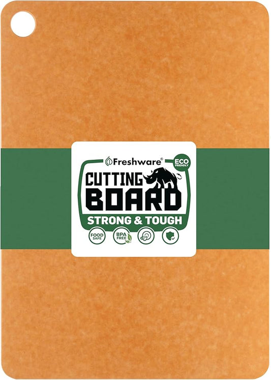 Freshware Wood Cutting Board for Kitchen, Dishwasher Safe, Large, 15" x 11.25", Natural
