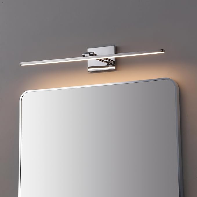 JONATHAN Y JYL7163E Santino 28" Modern Minimalist Swivel Integrated Dimmable LED Rechargeable Picture Light with Touch Sensor for Bedroom, Living Room, Kitchen, Office, Chrome