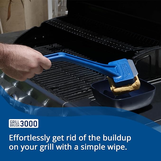Grill Rescue BBQ Replaceable Scraper Cleaning Head, Bristle Free Grill Brush- Safe, Durable and Unique Scraper Tools for Cast Iron or Stainless-Steel Grates, Barbecue Cleaner (GB3000)