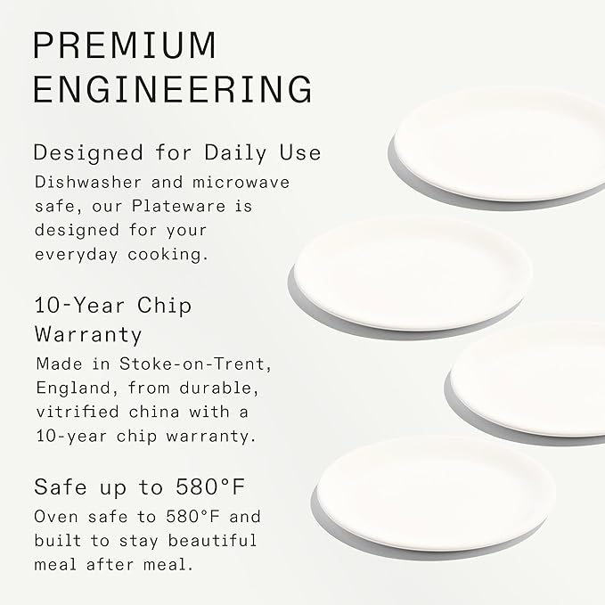 Made In Cookware - Set of 4 - Appetizer Plates - White - Porcelain England