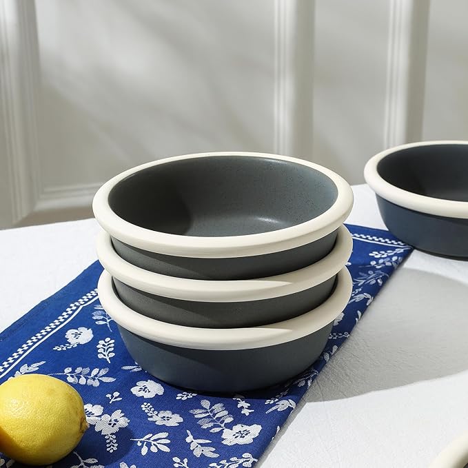Stone Lain Capri 24-Piece Dinnerware Set Stoneware, Plates and Bowls Set, Microwave and Dishwasher Safe, Dish Set for 8, Grey