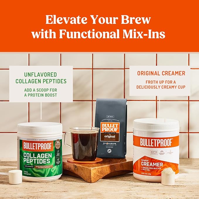 Bulletproof Original Medium-Roast Single-Serve Coffee Pods, 24 Count, 100% Arabica Beans, Clean Coffee Tested for Toxins, Packaging May Vary