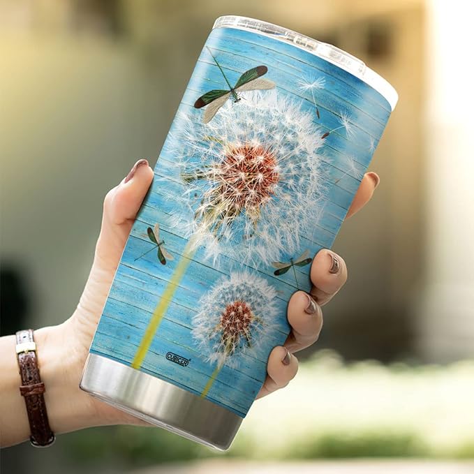 CUBICER Dandelion Tumblers Dandelion Flower Coffee Tumbler Gifts For Religious Christian Girl Mom Women On Birthday Inspiration Mug 20 oz Stainless Cup Travel Cups Insulated Mugs