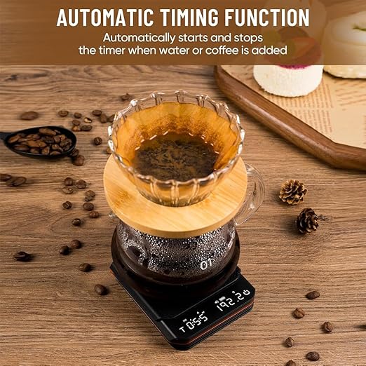 Mini Pour Over Drip Espresso Scale Electronic Coffee Scale with Timer Rechargeable High Precision Kitchen Scale Home Accessories