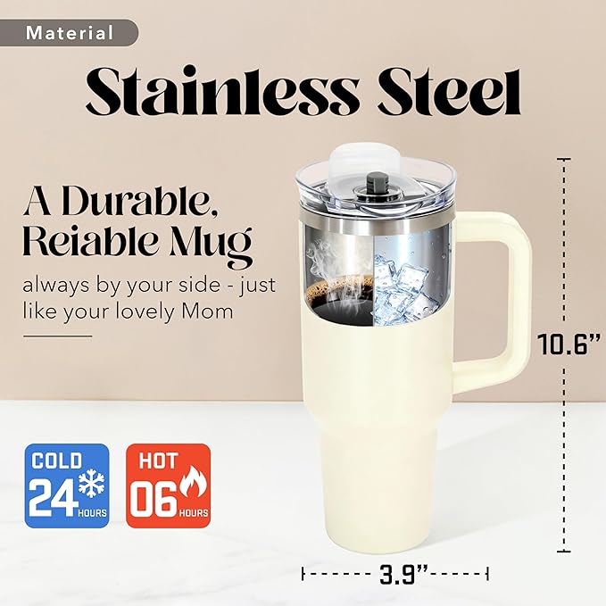 Christmas Gifts for Mom, Women - Gifts for Mom from Daughter, Son - Cool Birthday gifts for Moms, Mothers, Women - Moms Birthday Gift Ideas - Best mom Tumbler 40 Oz Stainless Steel moms Coffee Cup
